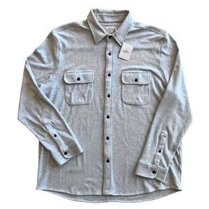 Faherty Men's NWT Legend Sweater Shirt Fossil Gray Long Sleeve Flannel - XXL
